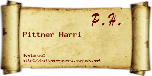 Pittner Harri névjegykártya